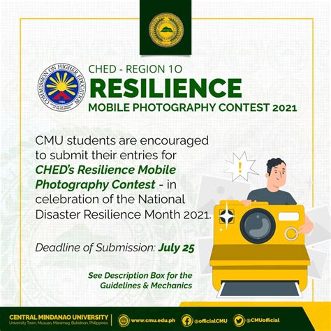 𝗟𝗢𝗢𝗞 CHED Region 10 – Resilience Mobile Photography Contest 2021.